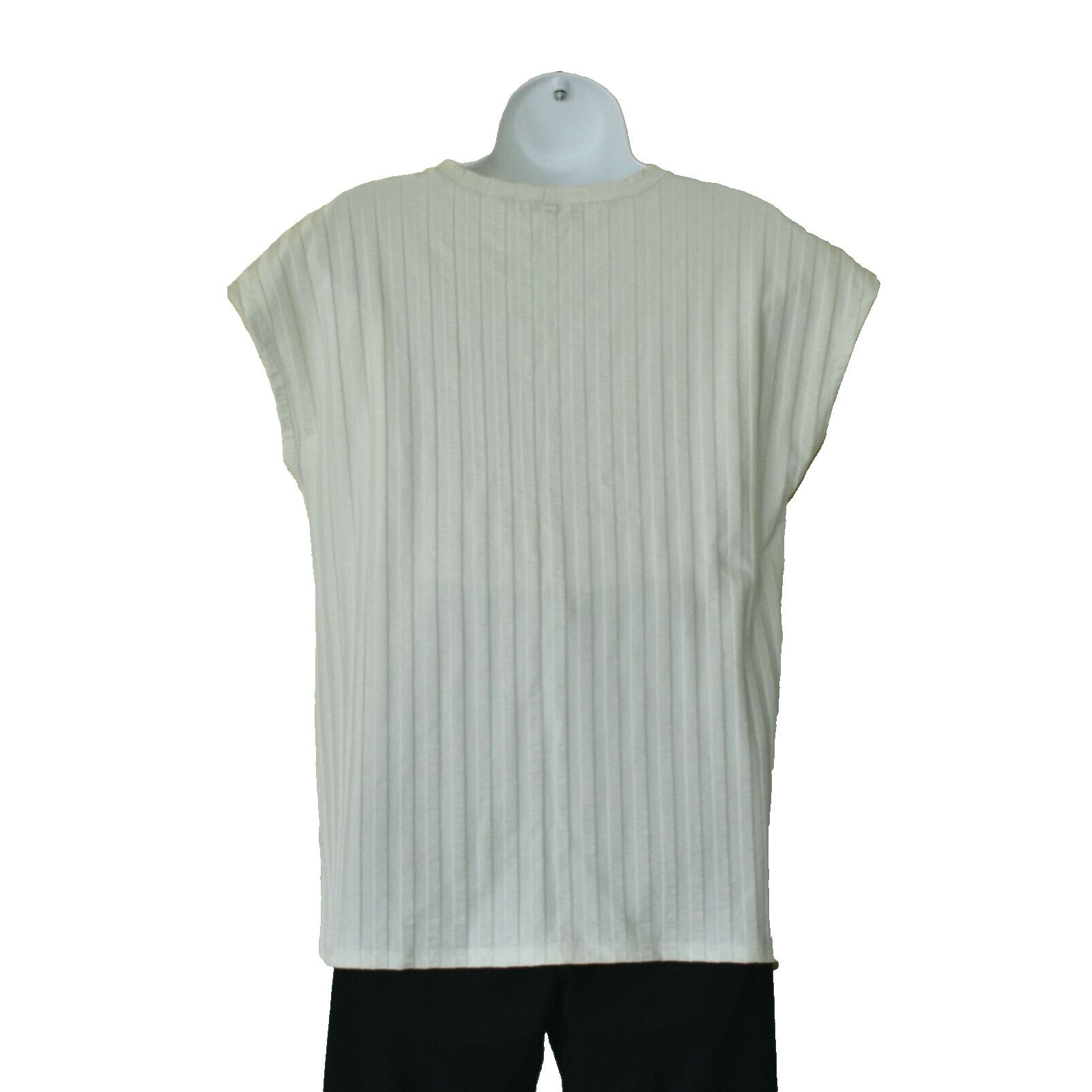 Eileen Fisher EILEEN FISHER Light Sage Stripe Crewneck Petite Top Size PM Size M / US 6-8 / IT 42-44 - 3 Thumbnail