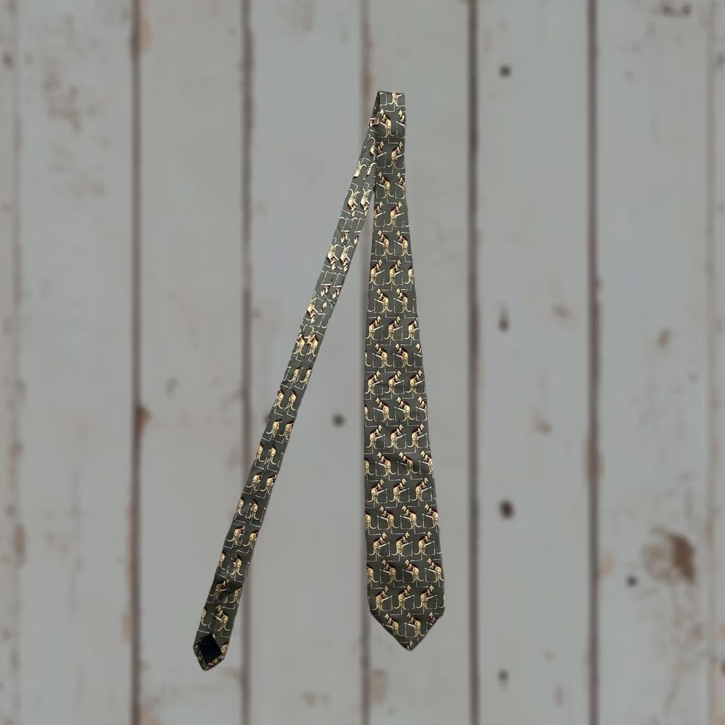 Brooks Brothers Brooks Brothers Tie Mens One Size Green Kangaroo Hurdles All Silk Made USA Track Size ONE SIZE - 1 Thumbnail