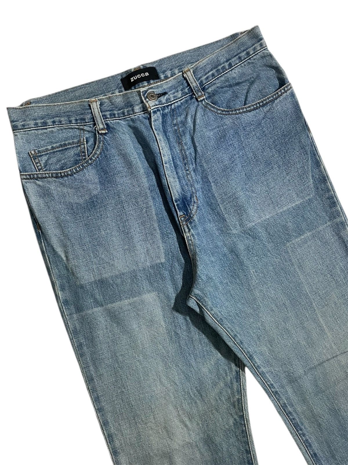Issey Miyake × Japanese Brand × Zucca Zucca Indigo Dye Acid Wash Style Skinny Denim Jean Size US 33 - 2 Thumbnail