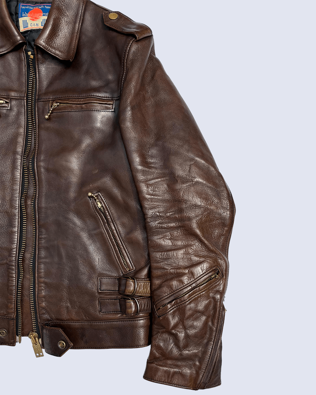 Blackmeans × Japanese Brand Blackmeans Single Rider Brown Leather Jacket Size US S / EU 44-46 / 1 - 3 Thumbnail