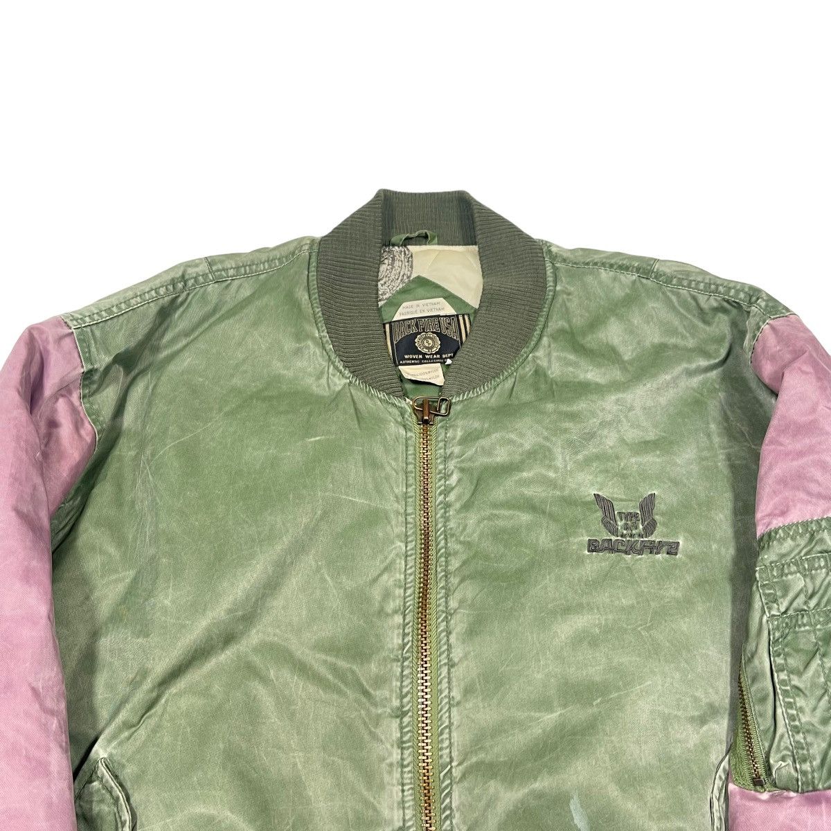 Vintage Vintage 1980s Backfire Embroidered Back Hit Nylon Bomber Size US L / EU 52-54 / 3 - 4 Thumbnail