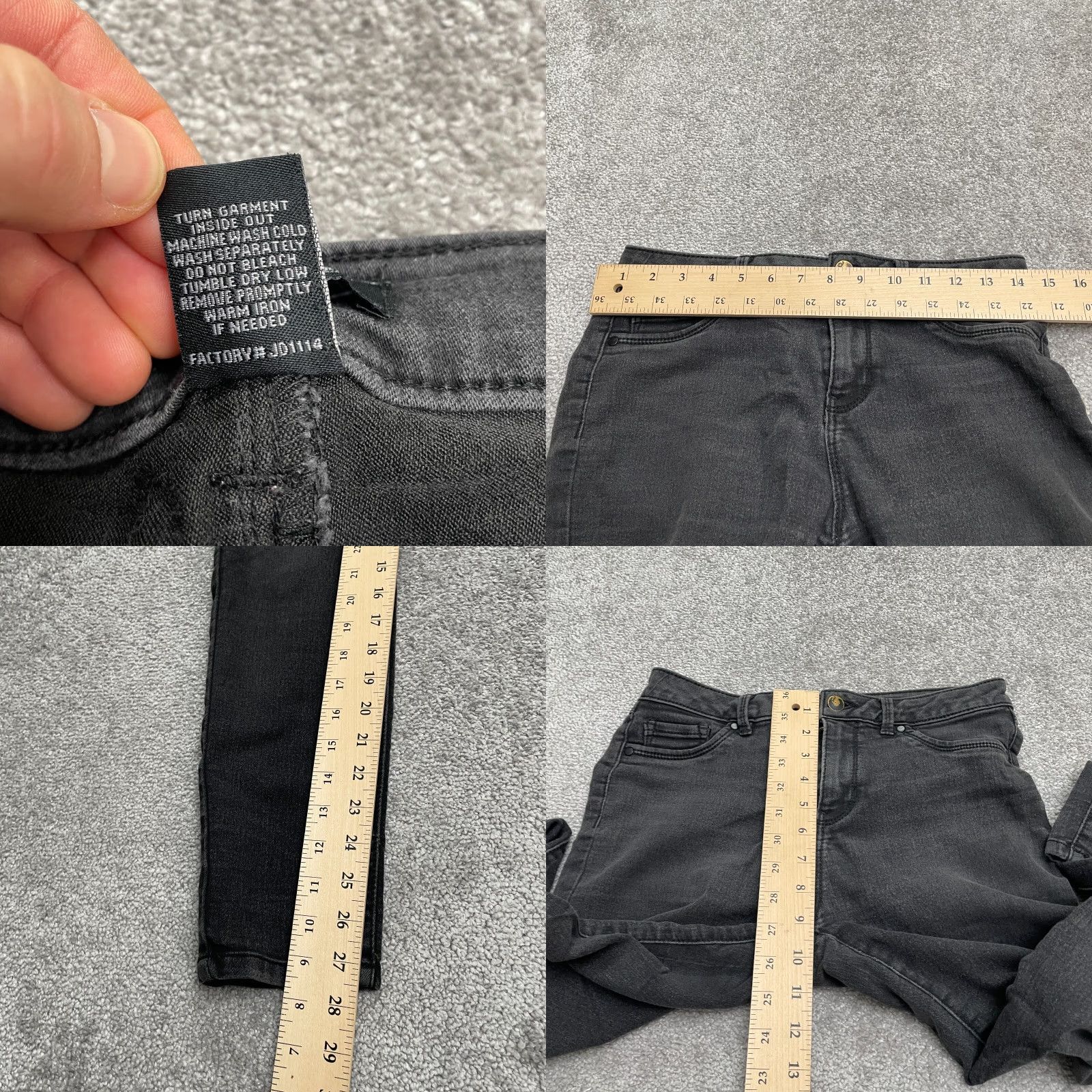 Denime D. Jeans Jeans Skinny Denim Black 6 Womens Mid Rise 27.5 Inseam 28x27.5 Pocket 5-Pocket Design Stretch Denim Size 28" / US 6 / IT 42 - 8 Thumbnail