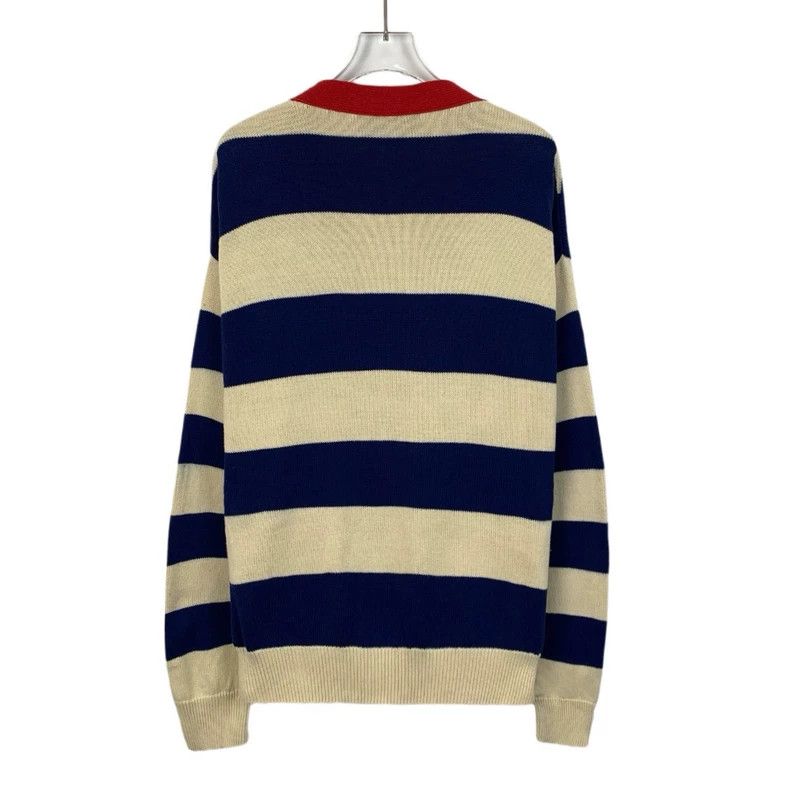 Gucci Gucci Color-blocked double G embroidered striped cotton V-n Size US S / EU 44-46 / 1 - 2 Thumbnail