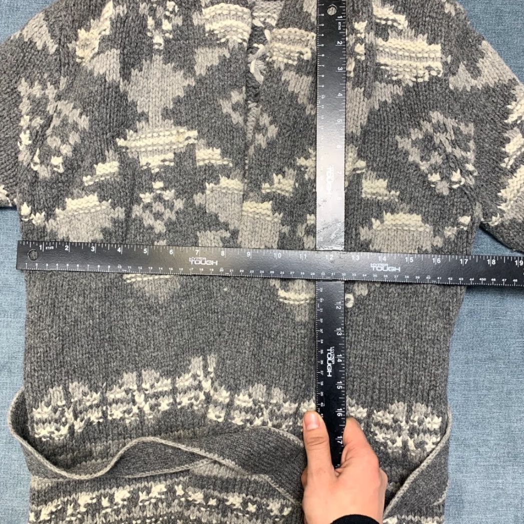 Gap Gap Sweater Womens S Gray Aztec Print Wool Tie Waist Open Front Hooded Size S / US 4 / IT 40 - 6 Thumbnail
