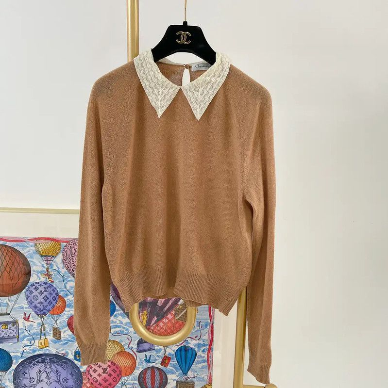 Dior Dior Brown Cashmere Long Sleeve Sweater 0089 Size S / US 4 / IT 40 - 1 Thumbnail