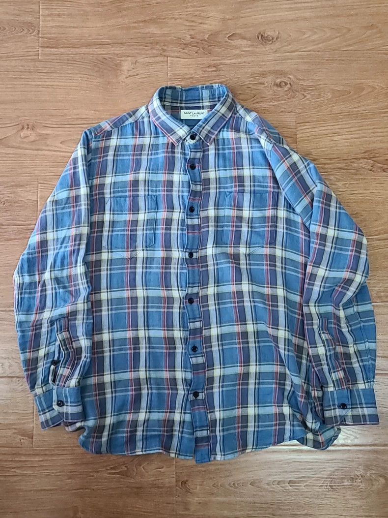 Saint Laurent Paris Saint Laurent Checkered Shirt Size M-2
