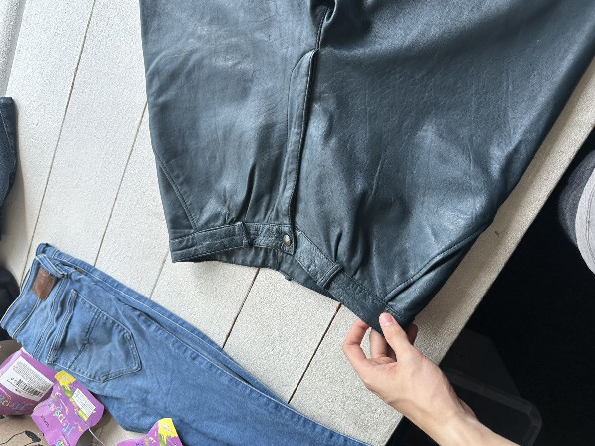Leather 🚨Vintage leather pants motorcycles BROWN LUXURY Y2K Size 30" / US 8 / IT 44 - 2 Thumbnail