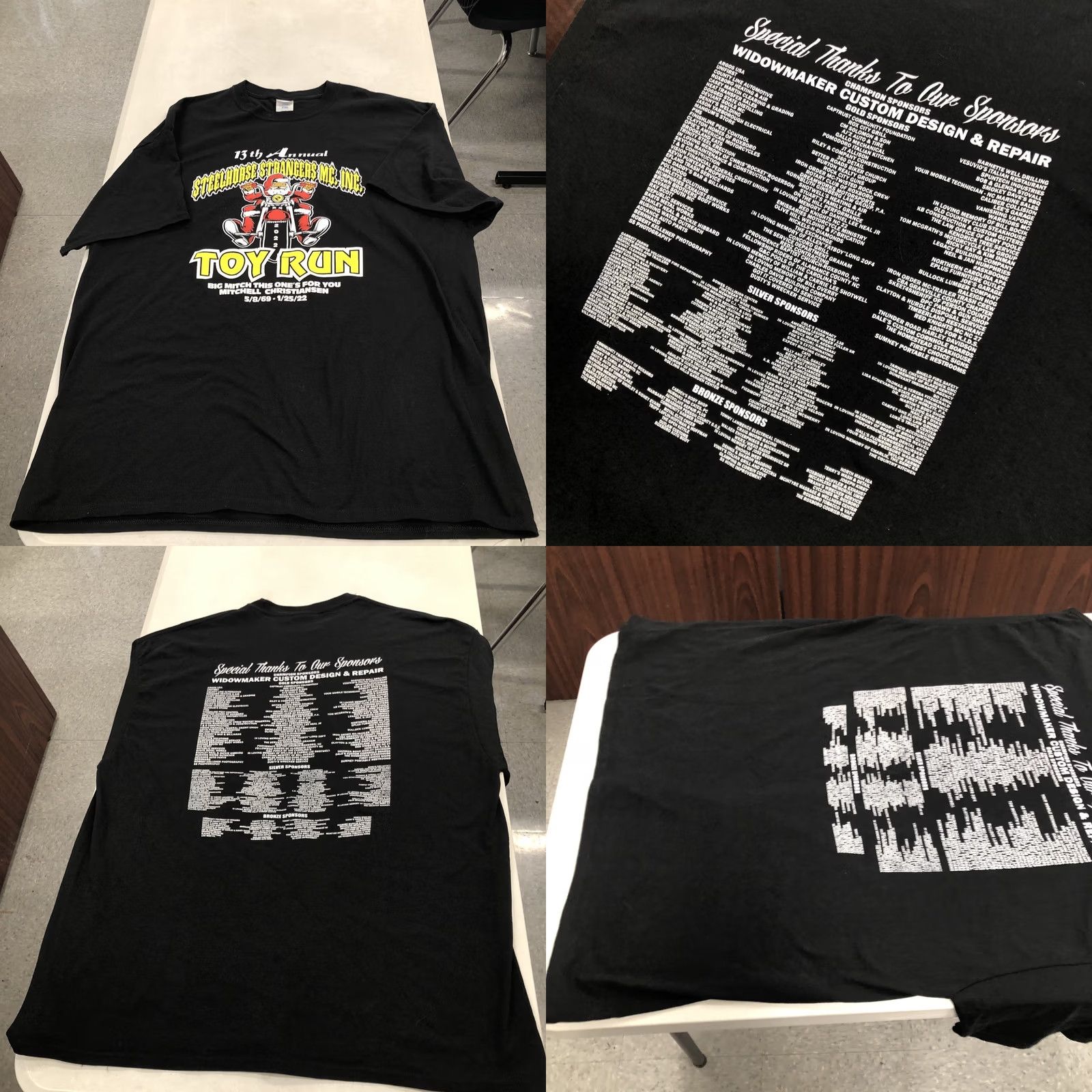 Port & Company VINTAGE Santa Claus Motorcycle T-Shirt Steelhorse Strangers of NC Toy Run 2022 XL Black Men Graphic Tee 2000s Size US XL / EU 56 / 4 - 8 Thumbnail