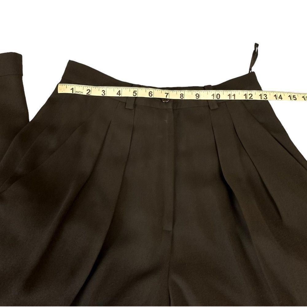 DKNY Vintage DKNY Black Wool Gabardine Turn up Pleated Dress Pant Size 26" / US 2 / IT 38 - 10 Thumbnail