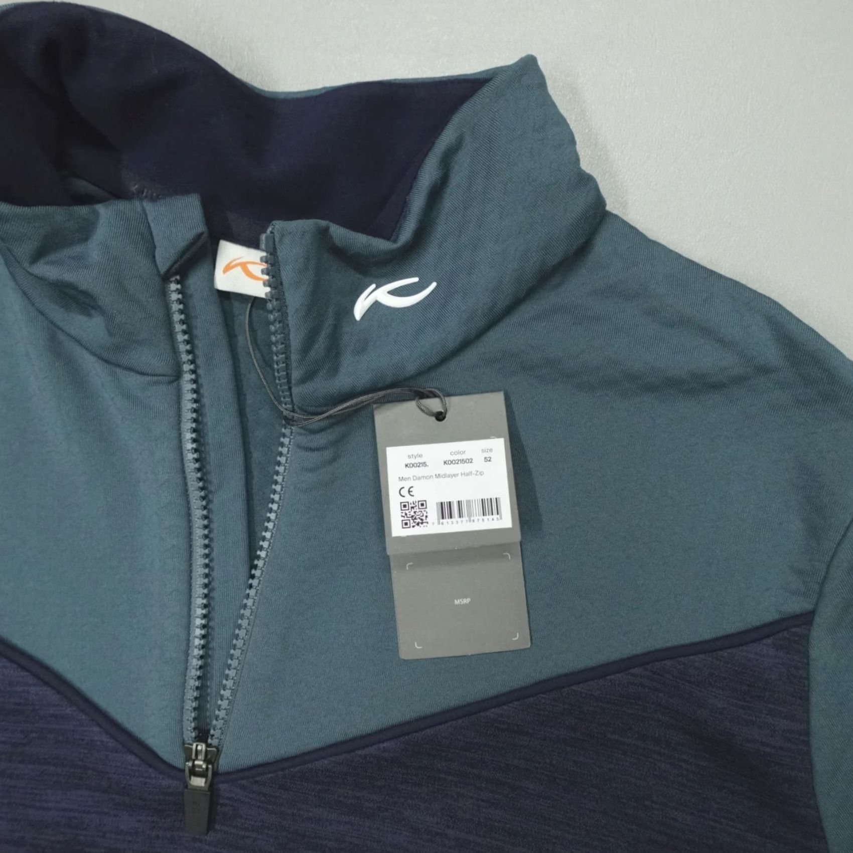KJUS KJUS Damon Midlayer Half-Zip Men’s L 52 Blue Polyester Wool Golf Pullover Shirt Size US L / EU 52-54 / 3 - 3 Thumbnail