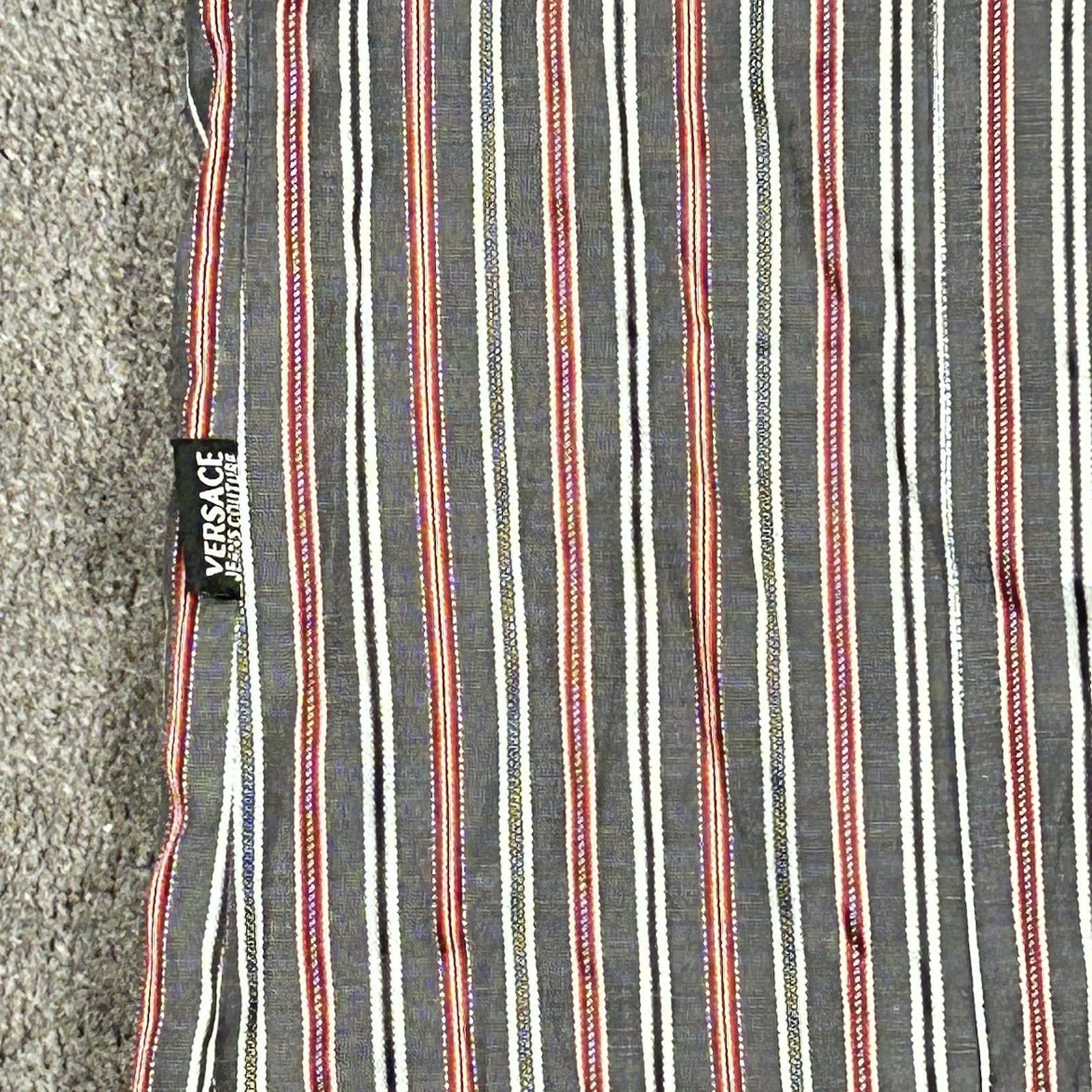Versace Jeans Couture Vntg Versace Jeans Couture Multicolour Stripe Medusa Shirt Size US XL / EU 56 / 4 - 9 Thumbnail