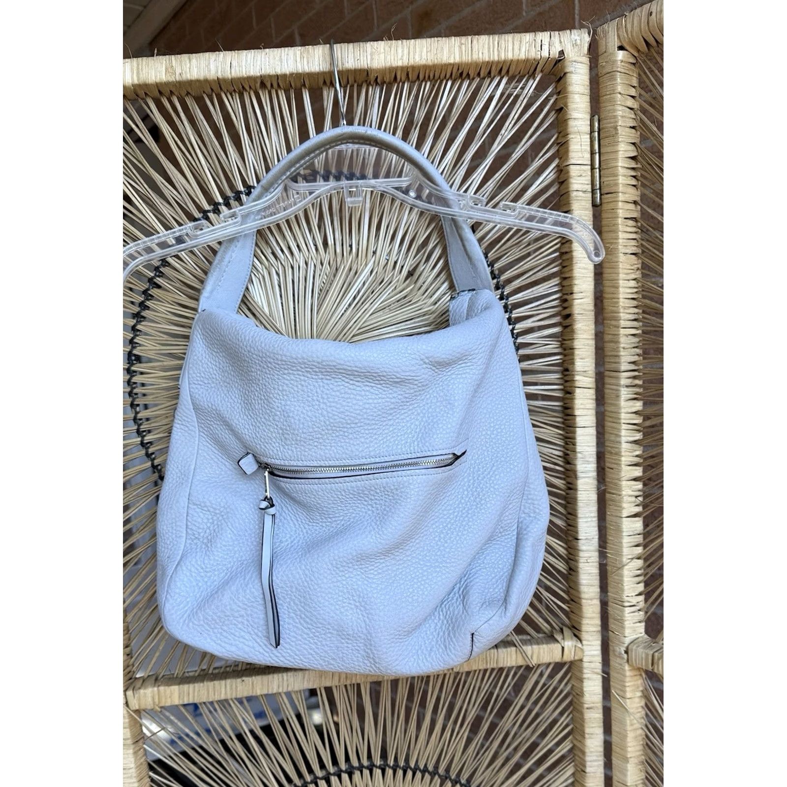 Coach Coach Pebbled Leather Hobo Bag / Shoulder Bag Light Gray Women’s Gray Pebbled Leather Finish Light staining Handle Wear Size ONE SIZE - 3 Thumbnail