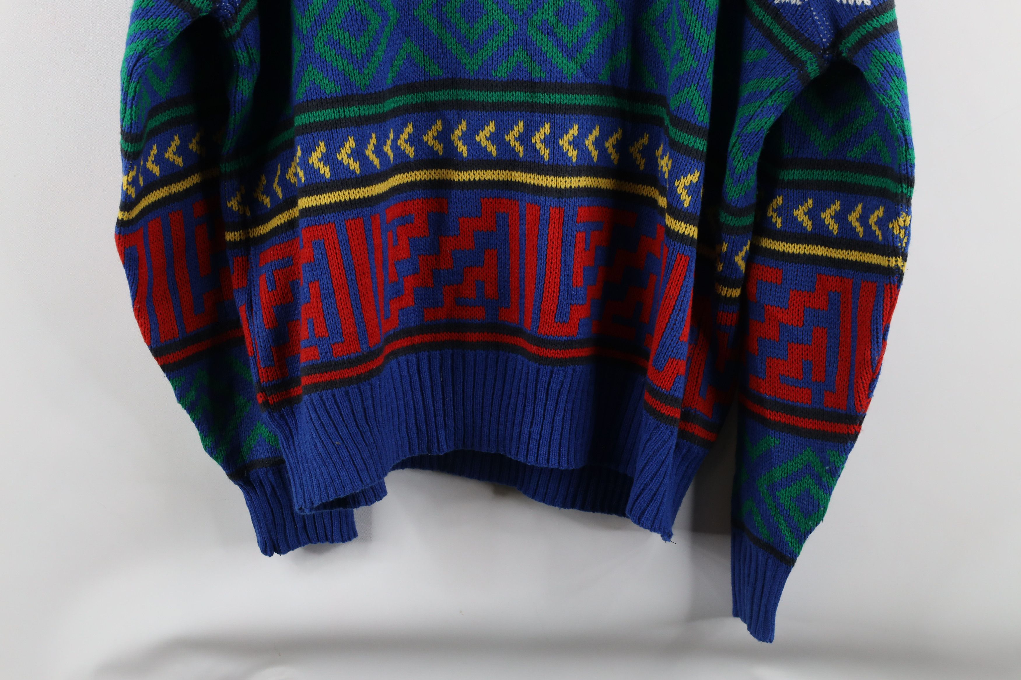Vintage Vintage 90s Streetwear Southwestern Knit Crewneck Sweater Size US XL / EU 56 / 4 - 8 Thumbnail