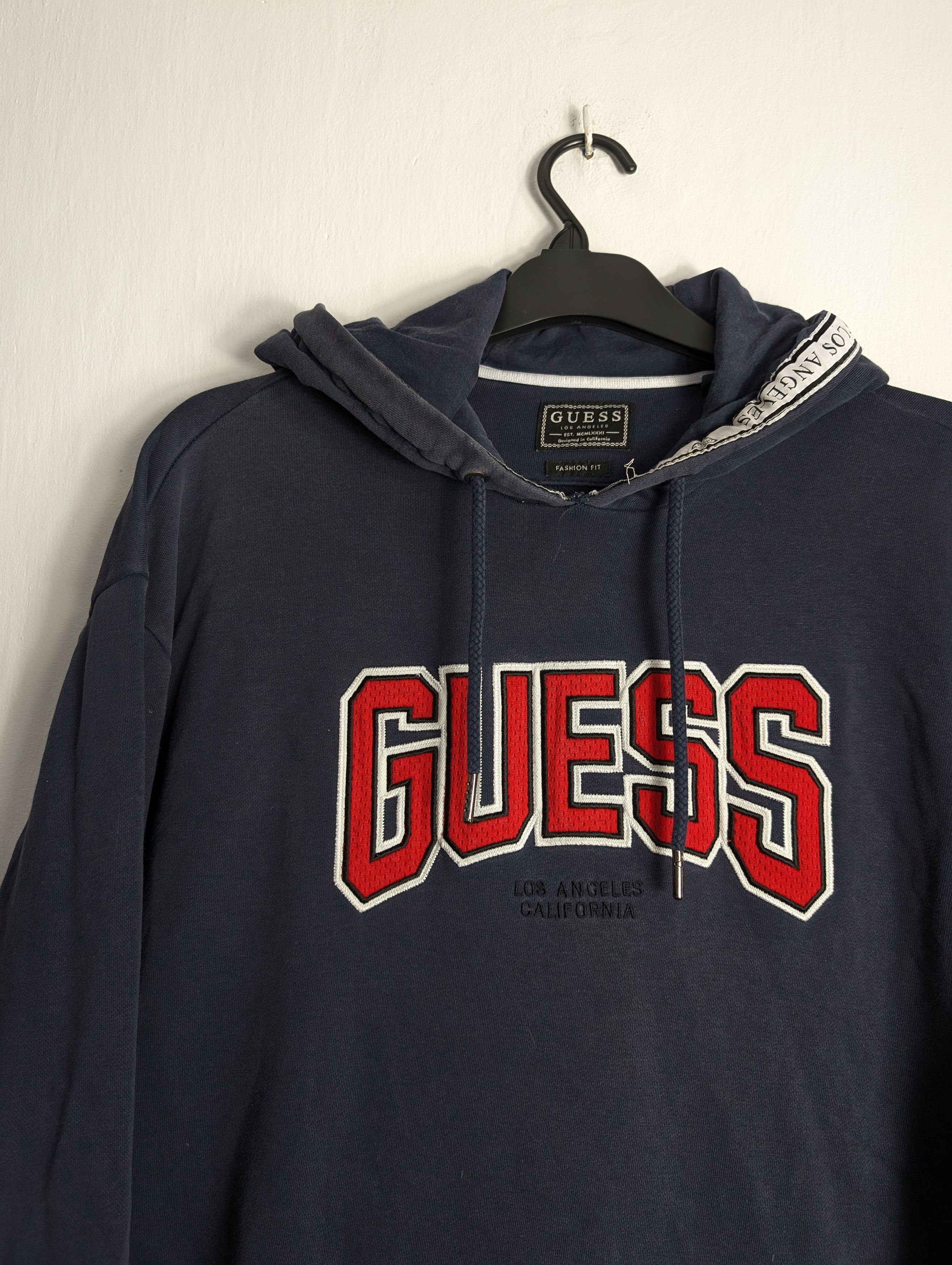 Guess Navy Guess Hoodie Logo Spellout Size US L / EU 52-54 / 3 - 2 Thumbnail