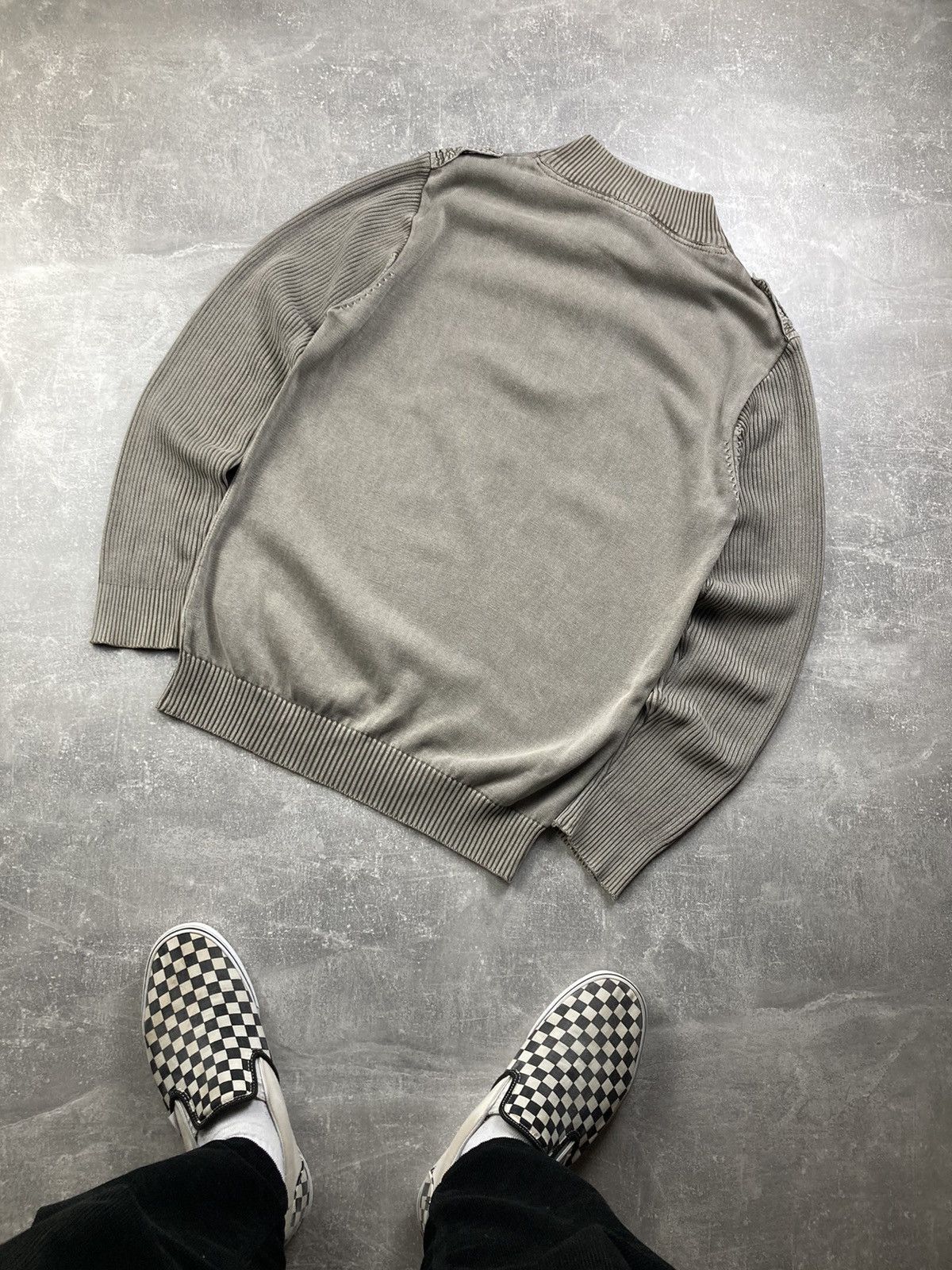 Japanese Brand Vintage Avant garde opium knitted khaki sweater Size US L / EU 52-54 / 3 - 5 Thumbnail
