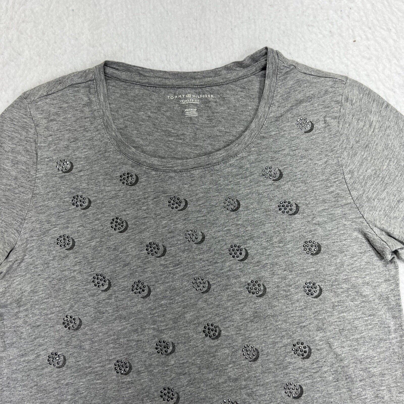 Tommy Hilfiger Tommy Hilfiger XS Relaxed Sparkle Glitter Graphic T Shirt Size XS / US 0-2 / IT 36-38 - 2 Thumbnail