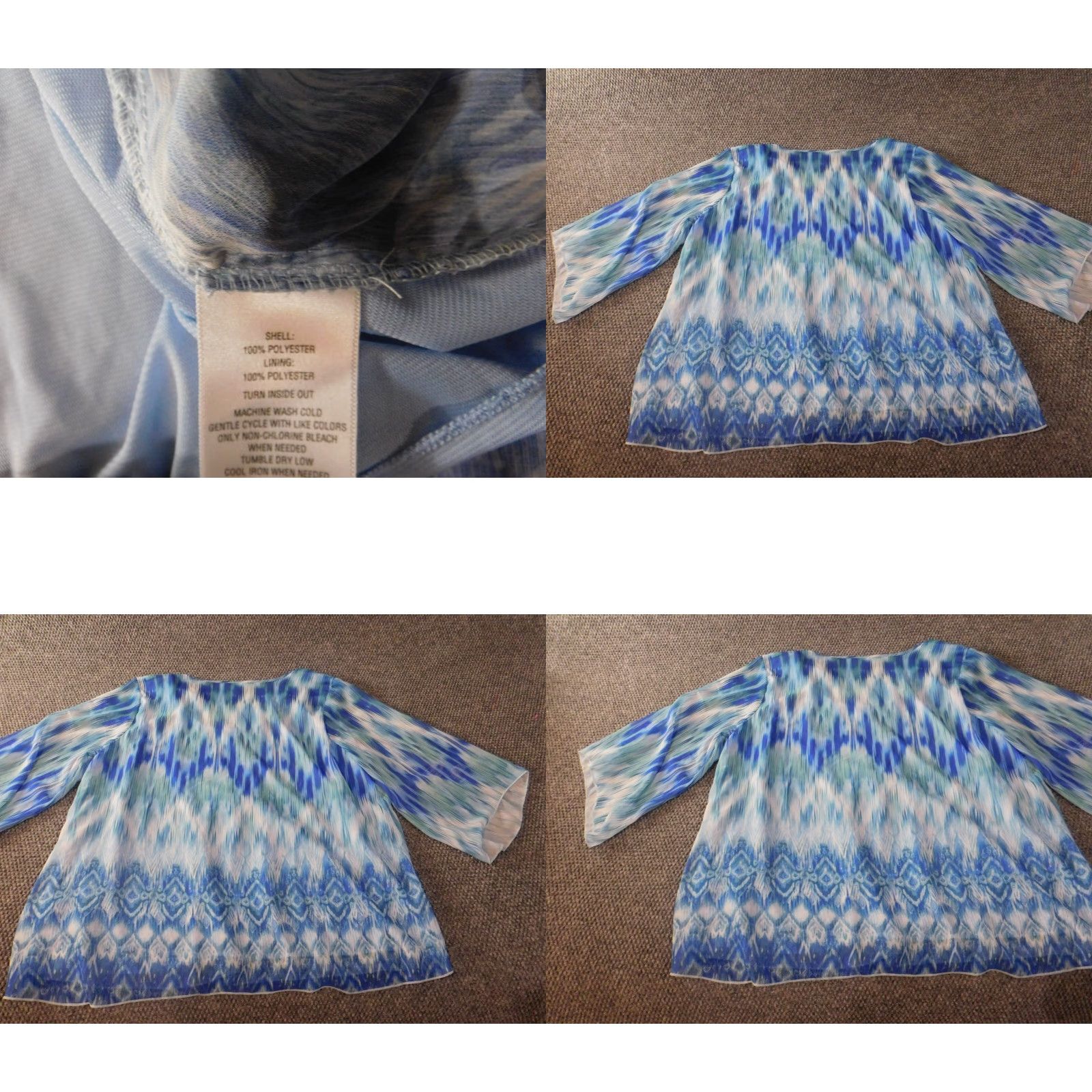 JM Collection JM Collection Blouse Shirt 2X Women Plus Blue Striped Knit Polyester Crew Neck Pullover Stretch Designer Casual Size XXL / US 16-18 / IT 52-54 - 8 Thumbnail