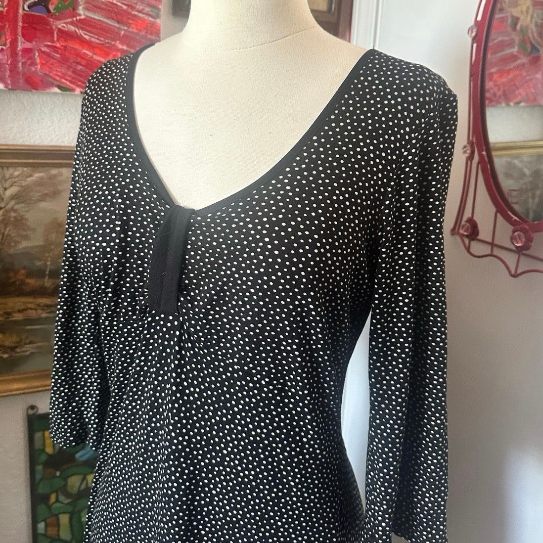 Other no brand black white polka dot midi dress Size M / US 6-8 / IT 42-44 - 2 Thumbnail