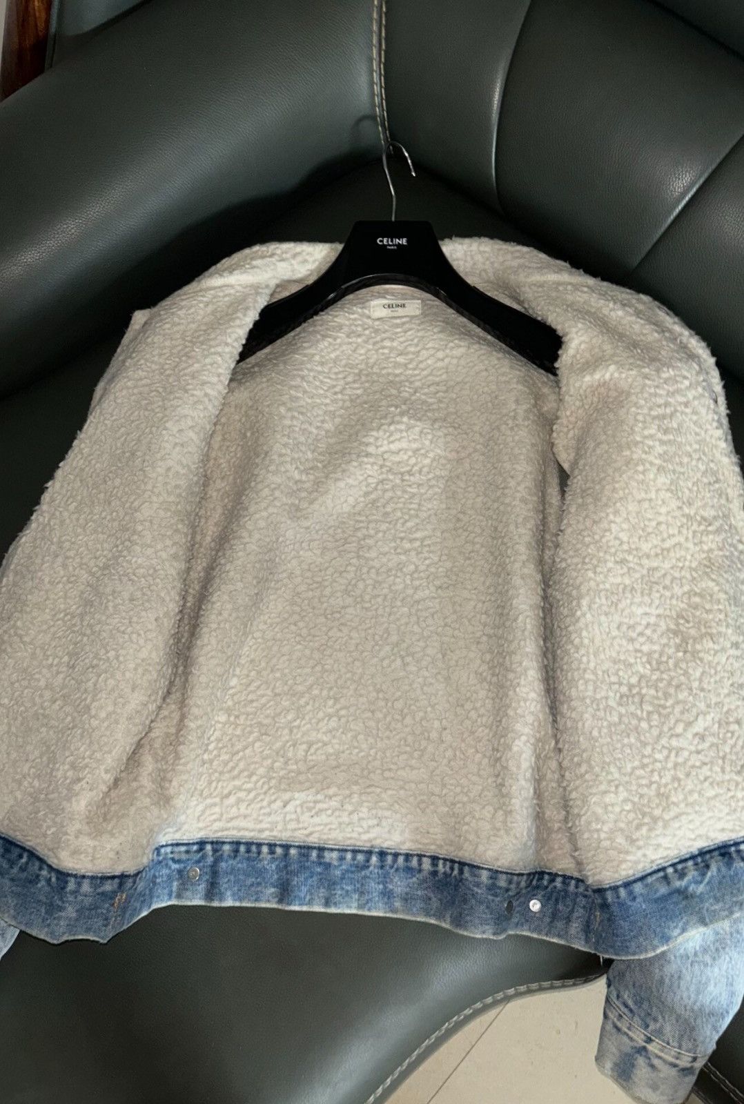 Celine Celine 2021FW Runway Lamb Fur Denim Jacket Size US L / EU 52-54 / 3 - 6 Thumbnail