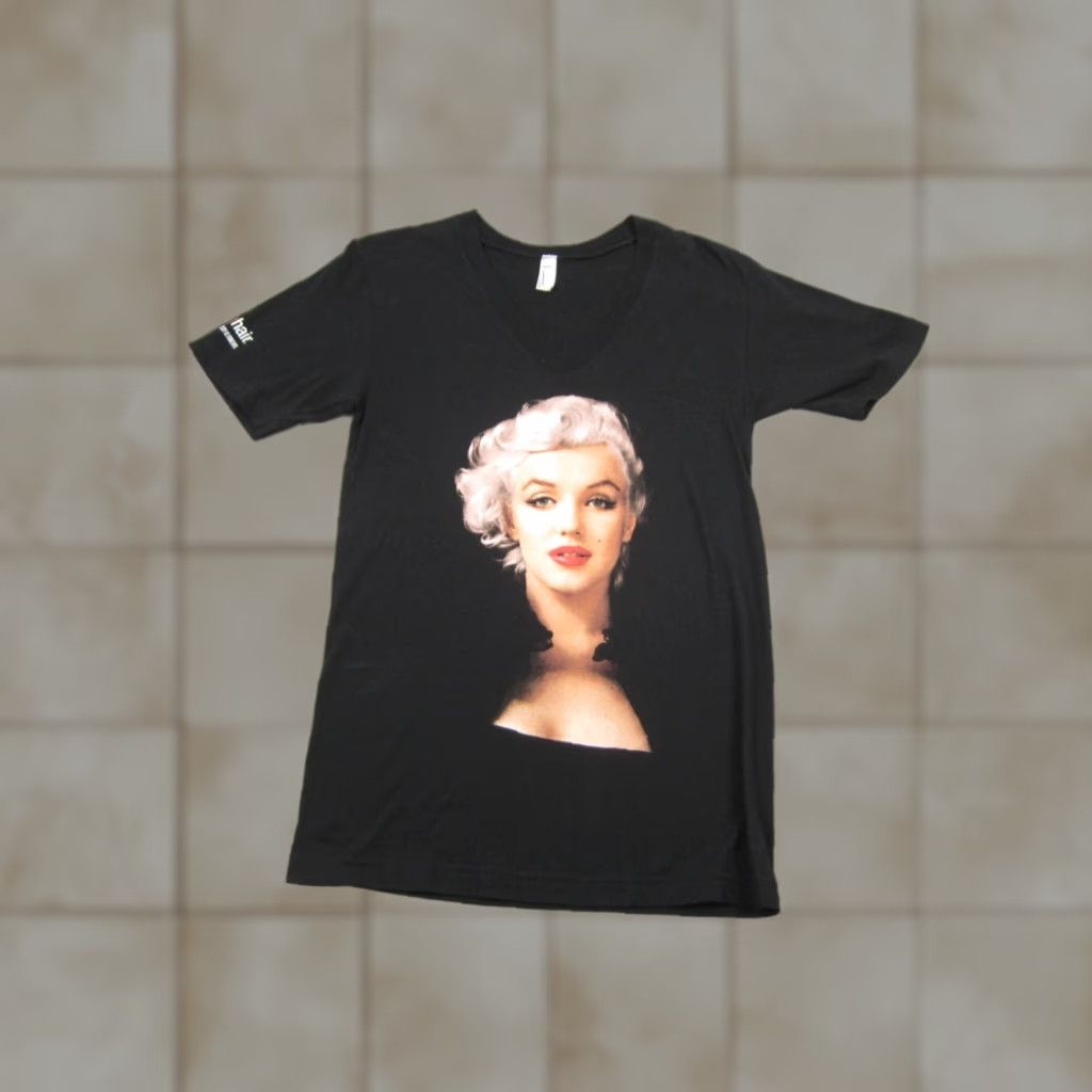 American Apparel American Apparel Shirt Womens Small Black V-Neck Marilyn Monroe 90s Classic Casual Tee Women Girls Mens? Size S / US 4 / IT 40 - 1 Thumbnail