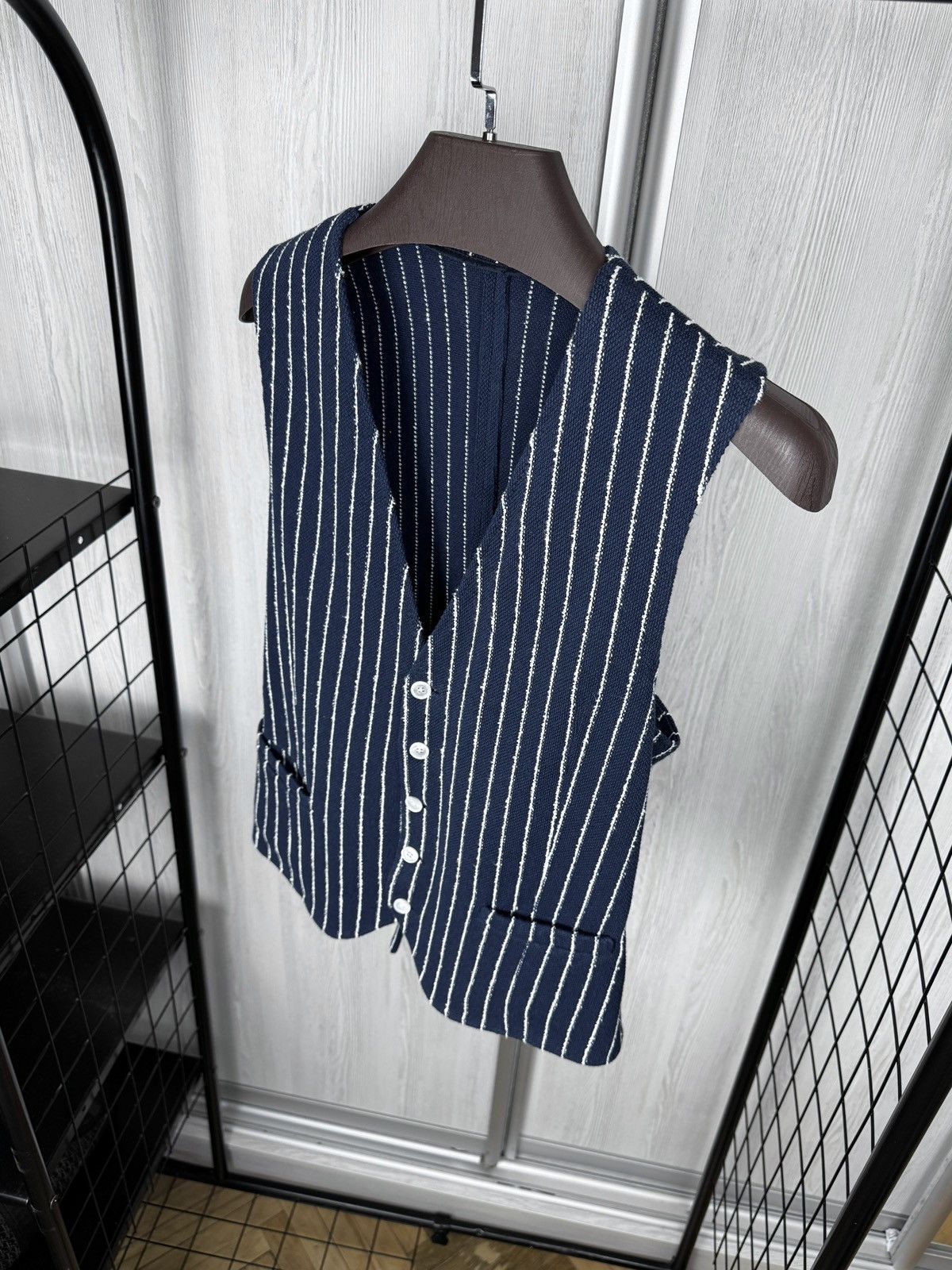 Other Windsor. Navy Blue pinstripe cotton linen waistcoat sz 36-38 Size 36R - 5 Thumbnail