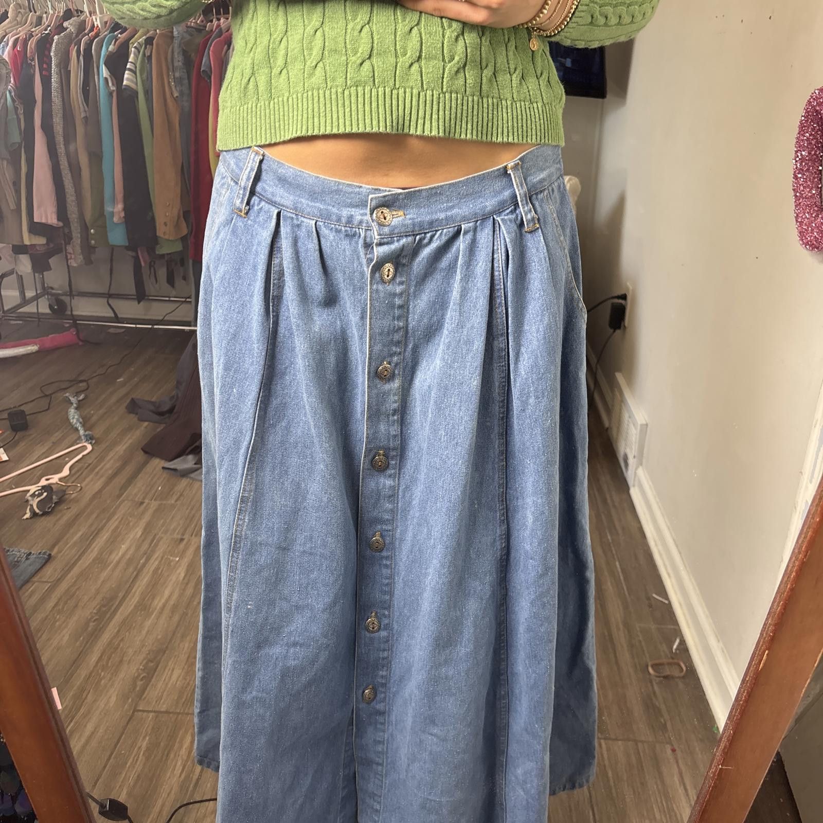 Other vintage denim button up maxi skirt Size 34" / US 12 / IT 48 - 2 Thumbnail