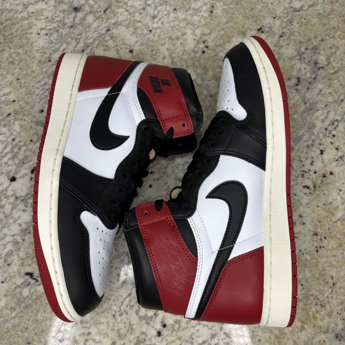 Jordan Brand Size 10 -Jordan 1 High Black Toe Reimagined Worn Once No Box Size US 10 / EU 43 - 13 Thumbnail