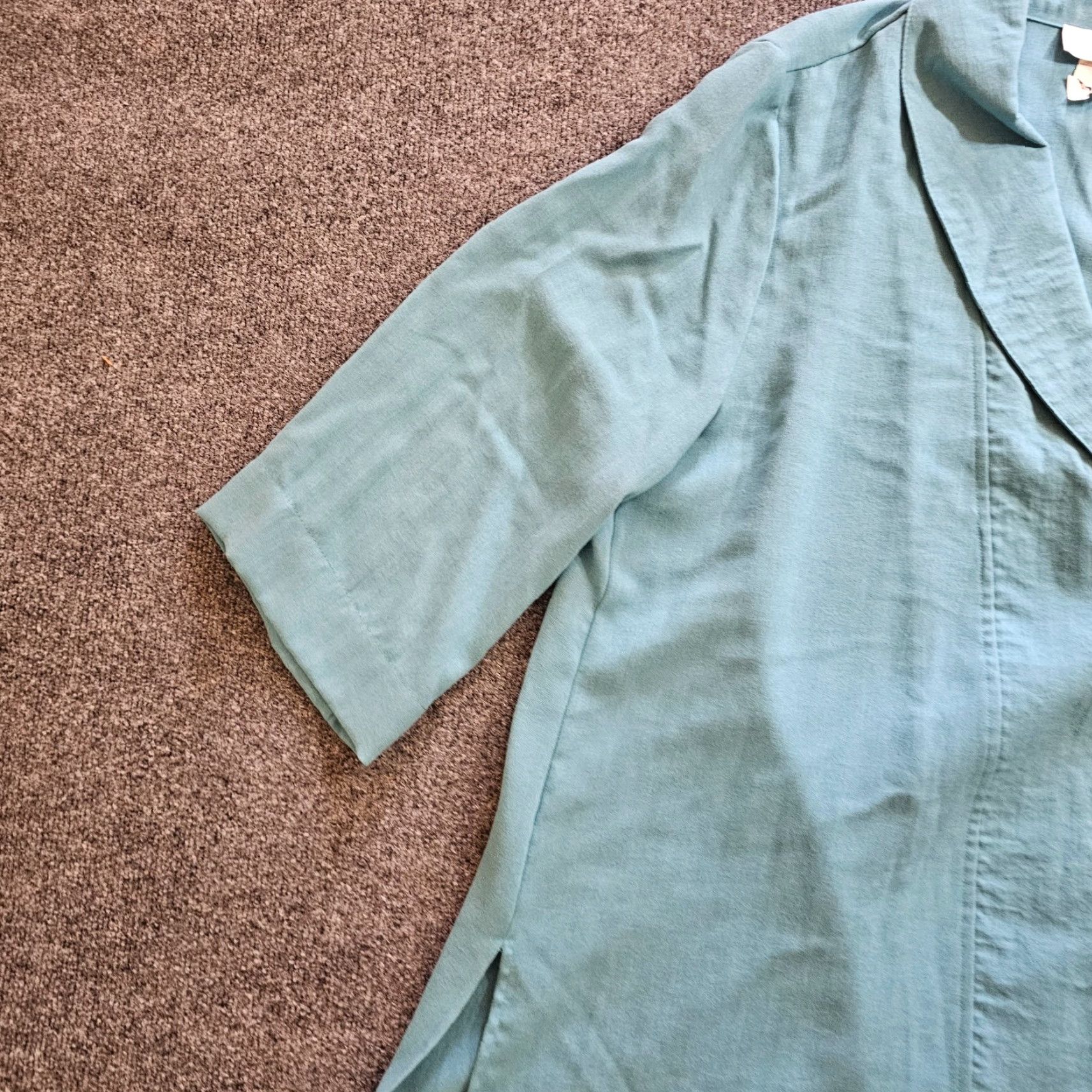Soft Surroundings Soft Surroundings Jacket Women XL Blue 3/4 Sleeve Toggle Lagenlook Career Casual Shirt Size XL / US 12-14 / IT 48-50 - 5 Thumbnail