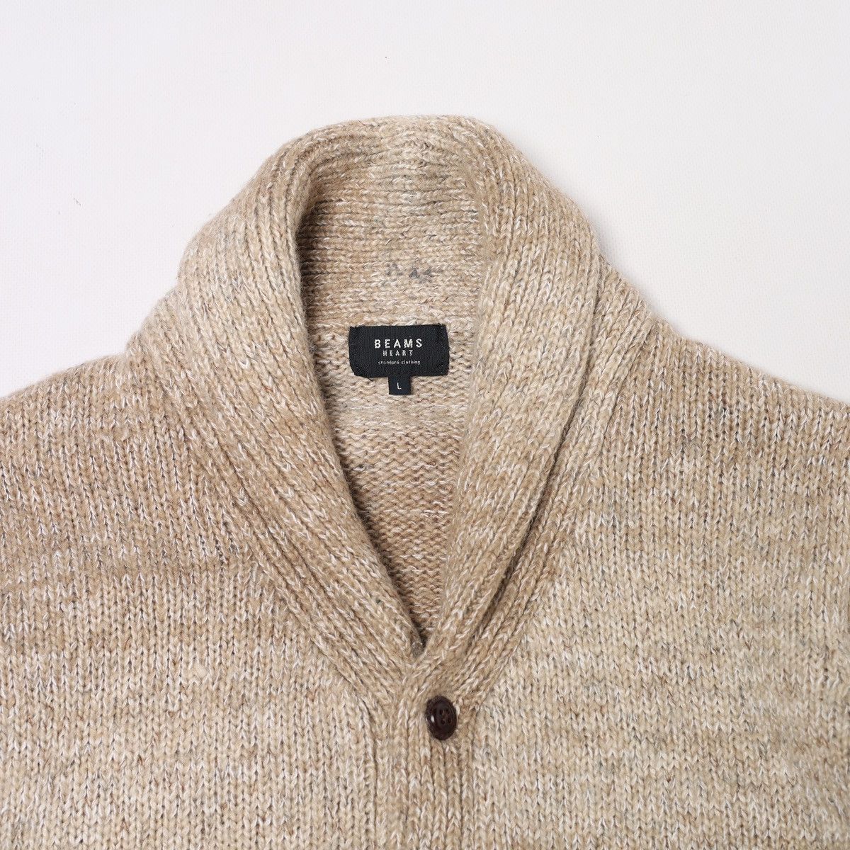 Beams Japan Beams Heart Cardigan Acrylic Wool Cotton Sweater Shawl Colla Size US M / EU 48-50 / 2 - 6 Thumbnail