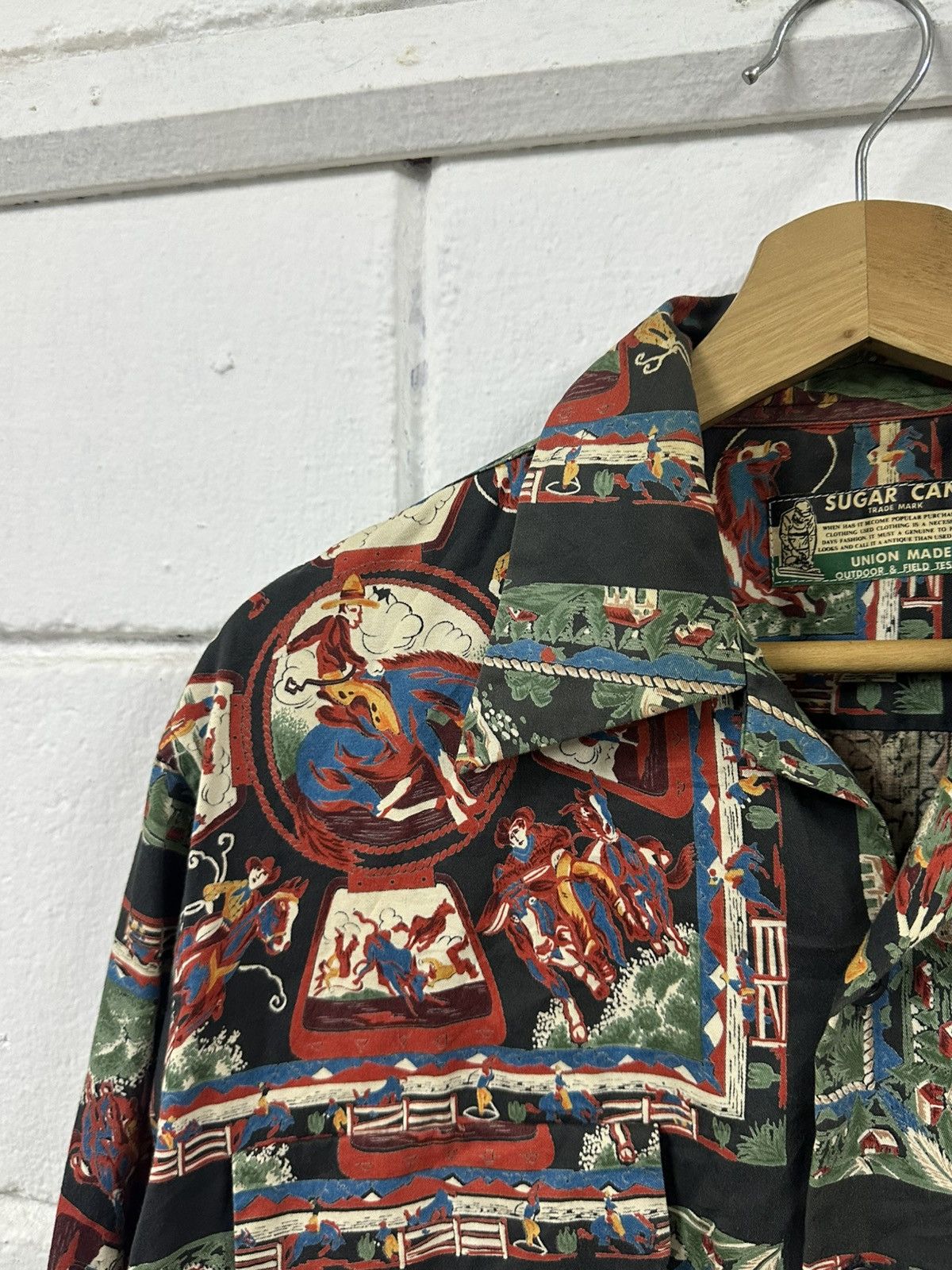 Sugar Cane Vintage Sugar Canes Toyo Enterprise Cowboy Printed L/S Size US L / EU 52-54 / 3 - 8 Thumbnail