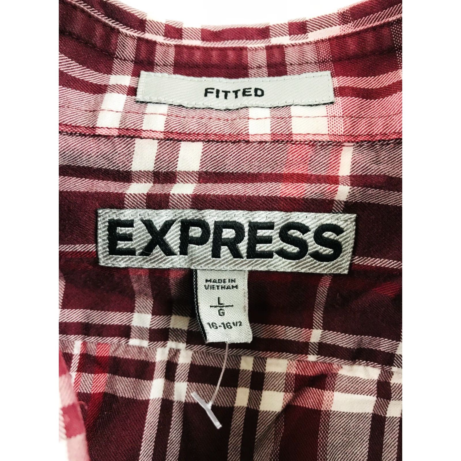 Express Express Shirt Men's L Red Plaid Button-Up Long Sleeve Size US L / EU 52-54 / 3 - 5 Thumbnail