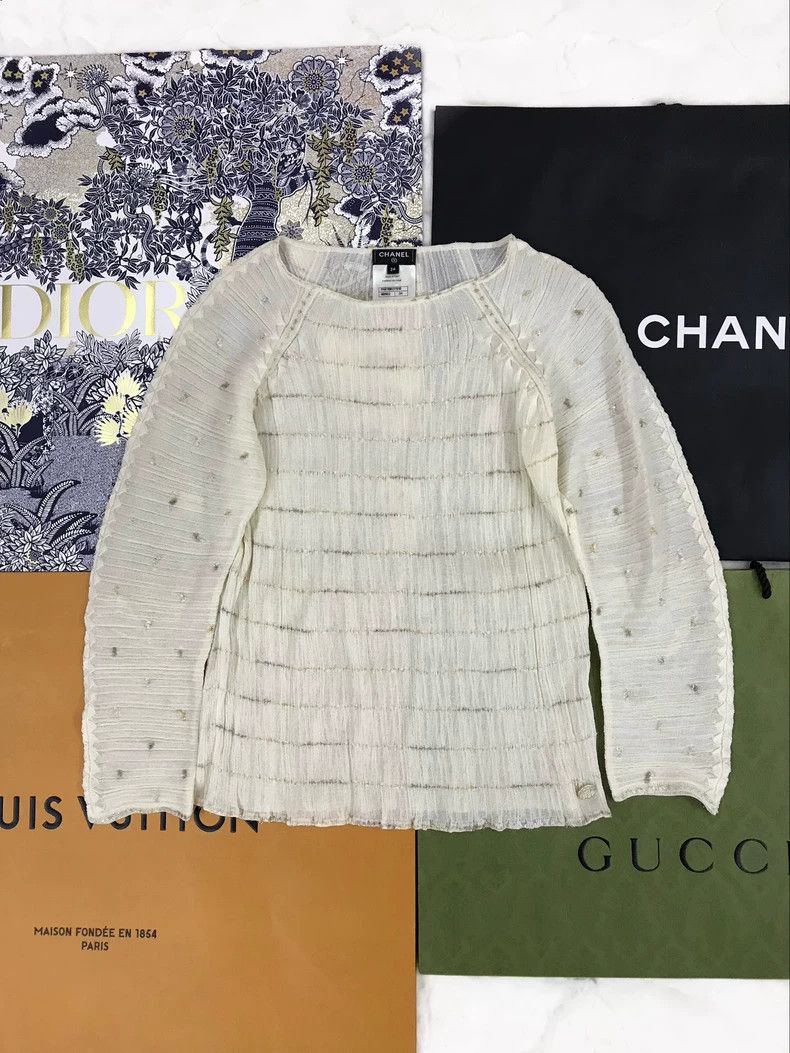 Chanel Chanel Greek series gold thread long sleeves Size XXS / US 00 / IT 34 - 1 Thumbnail