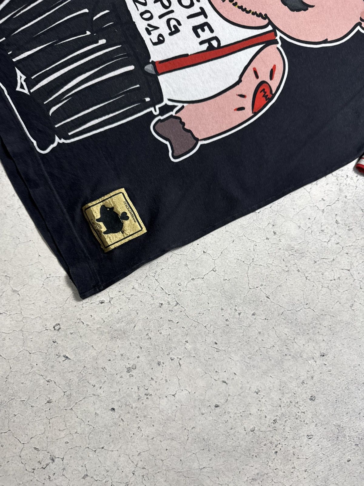 Dolce & Gabbana Dolce & Gabbana Mister Pig Big Logo Black Luxury T-ashirt Size US M / EU 48-50 / 2 - 3 Thumbnail
