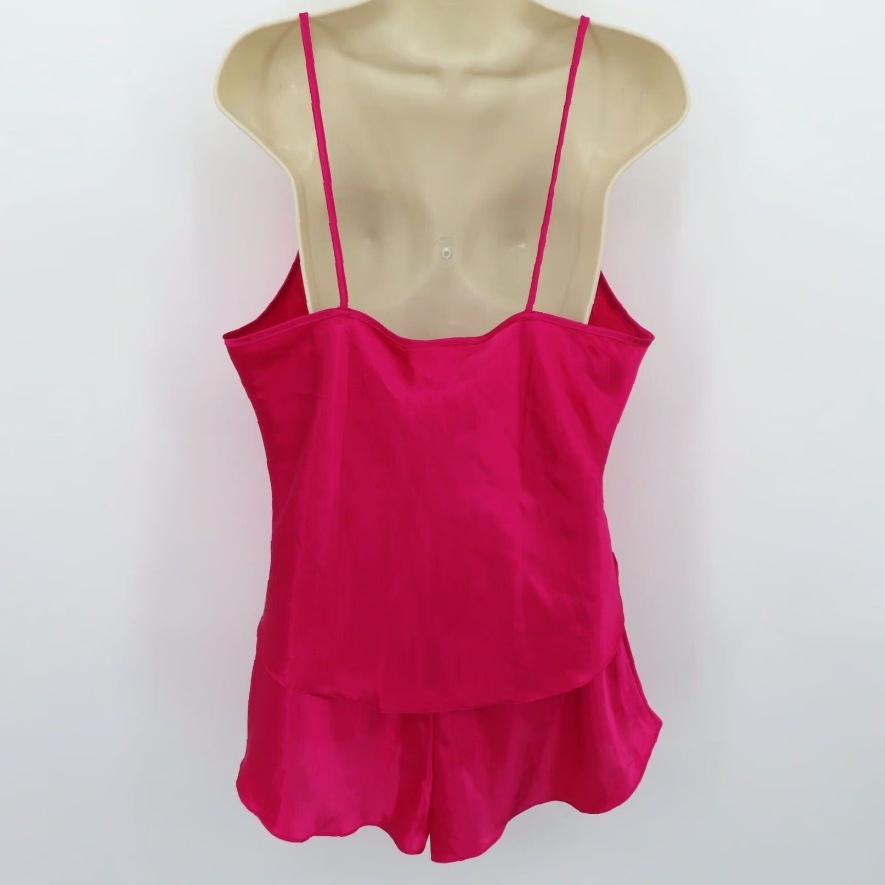 Vintage VTG Inner Most Women Large Pink Crochet Lace Tank Top Shirt Shorts Pajama Set PJ Size L / US 10 / IT 46 - 5 Thumbnail
