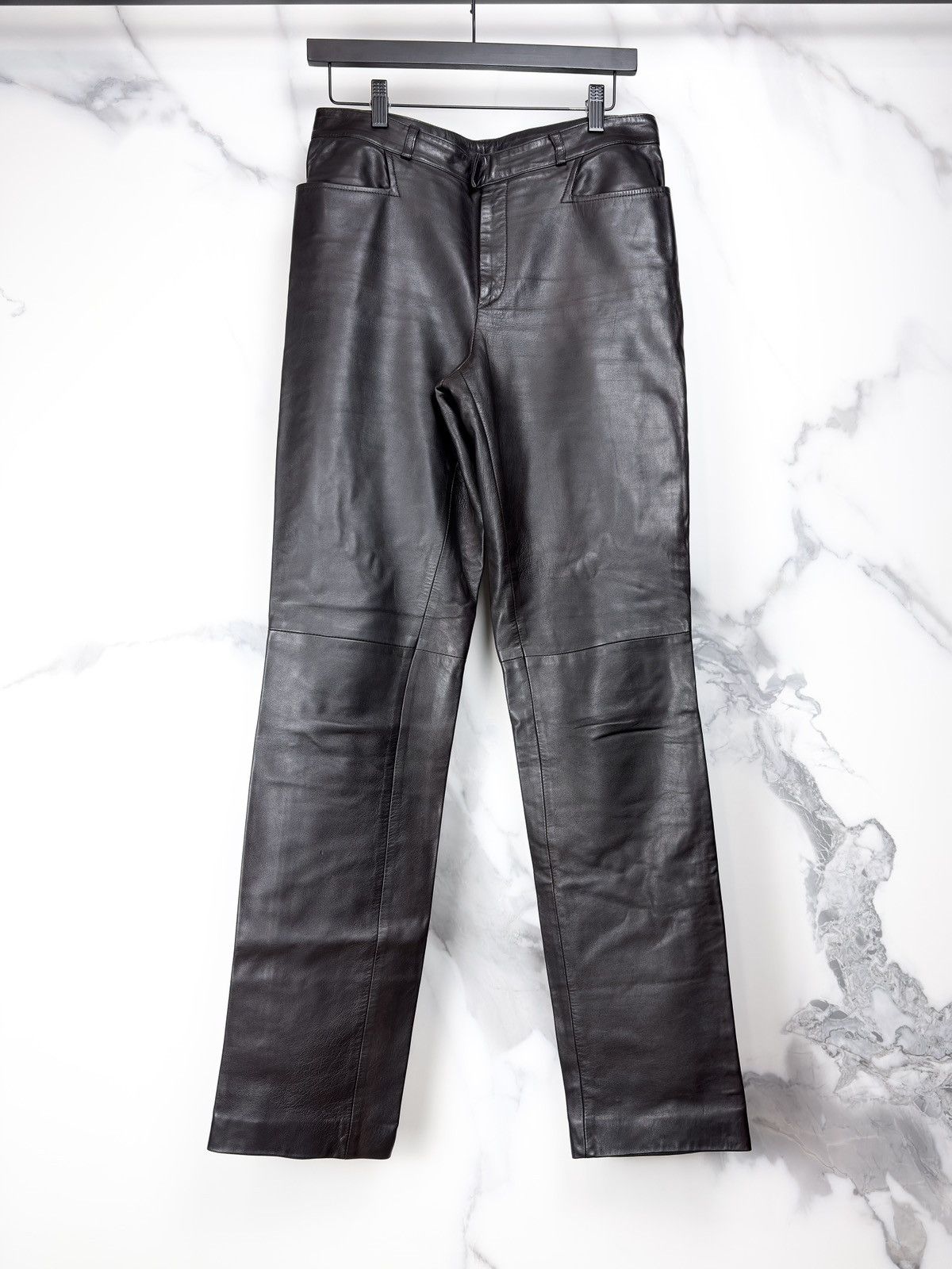Gucci Gucci Tom Ford Vintage Leather Pants Trousers Brown Size US 30 / EU 46 - 1 Thumbnail