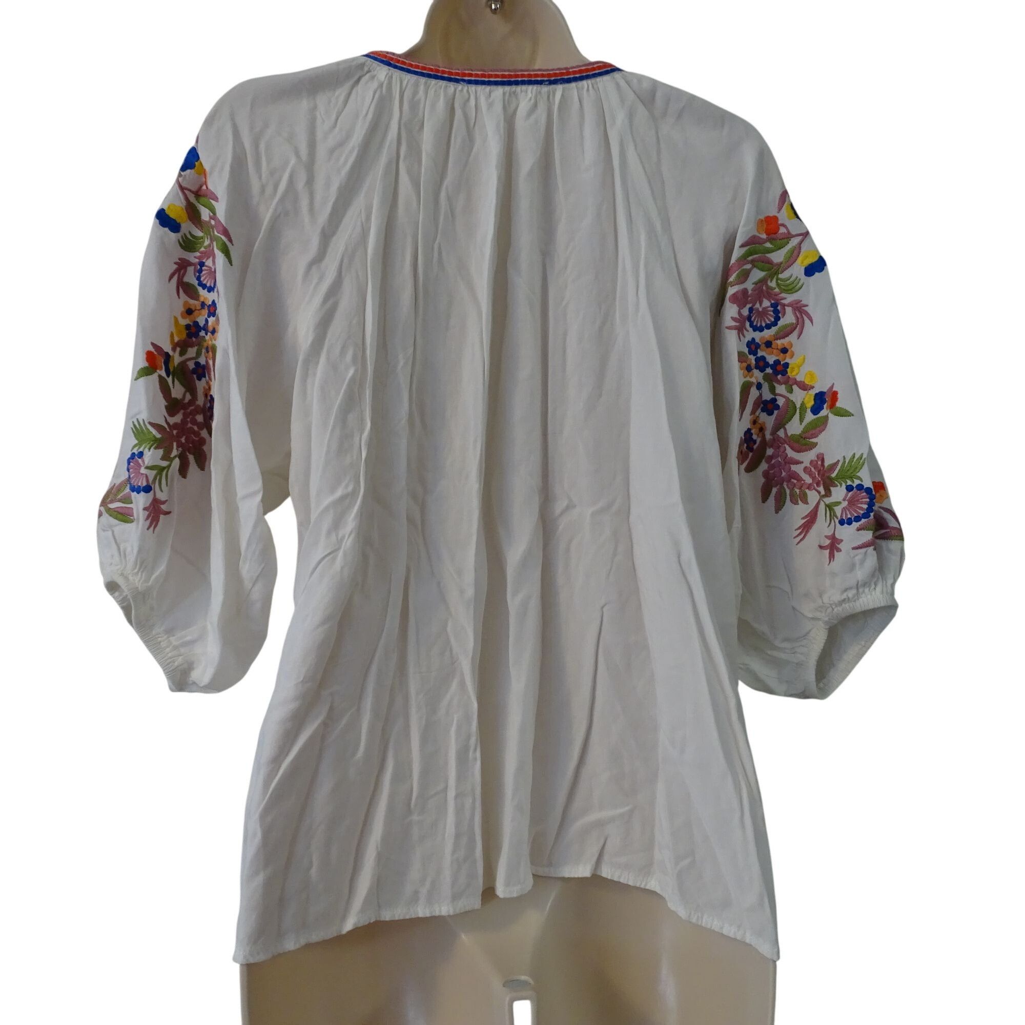 Other Luna Moon Women White Boho Embroidered Top Size M Size M / US 6-8 / IT 42-44 - 5 Thumbnail
