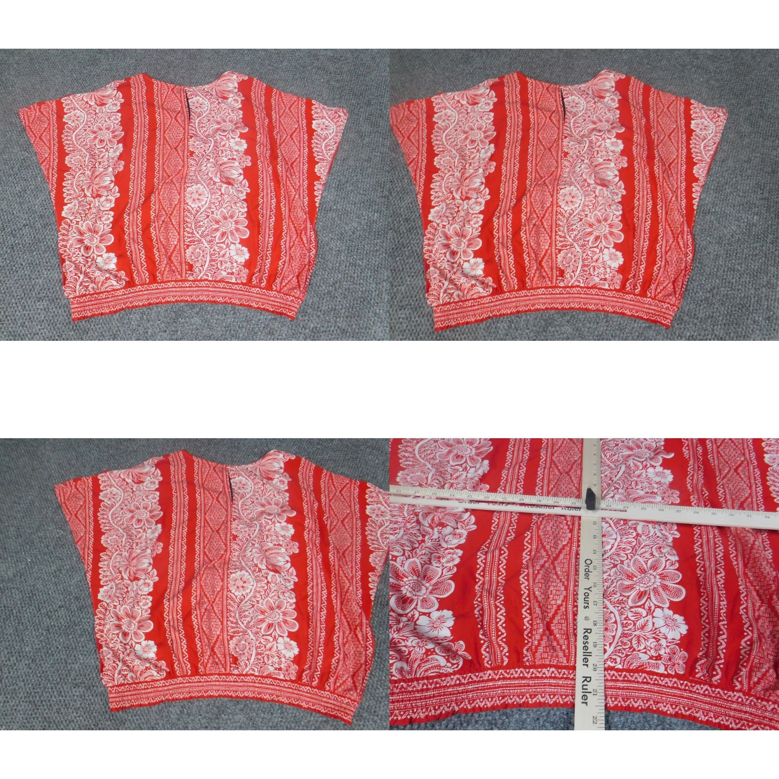 Vintage Rafaella Blouse Shirt Women S Red Striped Crew Neck Pullover Casual Short Sleeveless Button Viscose Rayon Stretch Regular Basic Size S / US 4 / IT 40 - 8 Thumbnail