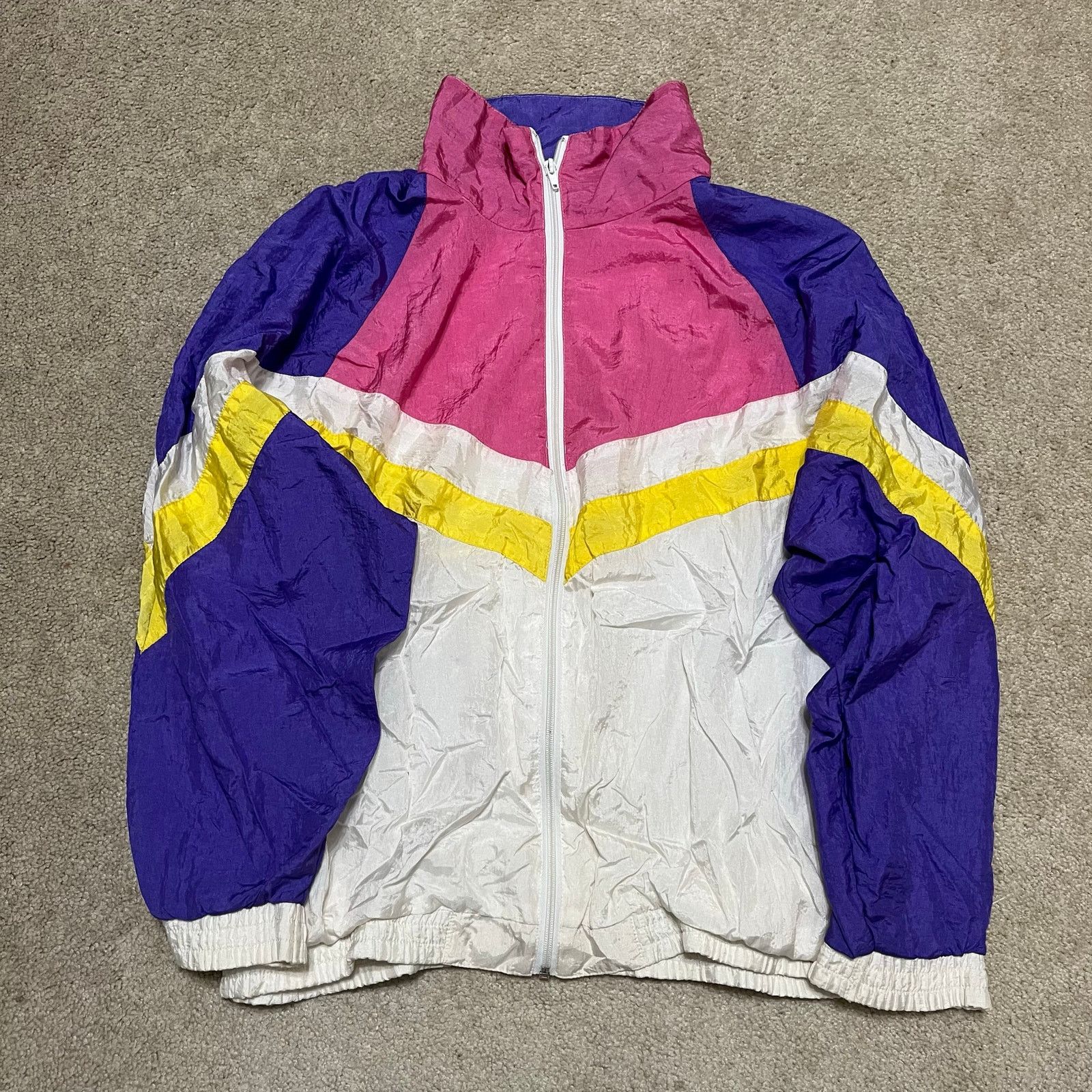 Other Vintage 80s 90s Purple/Pink/Yellow Windbreaker Medium Size US M / EU 48-50 / 2 - 1 Thumbnail