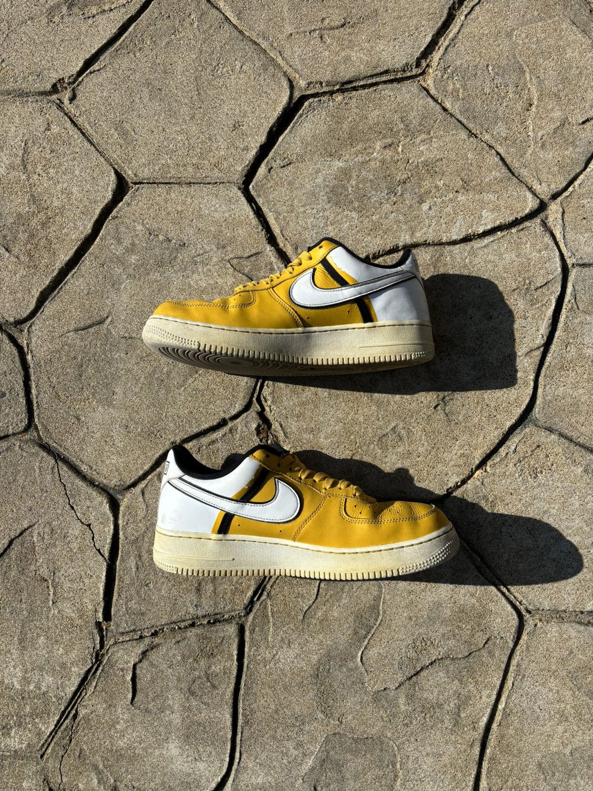 Nike × Vintage Nike Air Force 1 ‘07 Yellow Low Top Sneakers Size US 10.5 / EU 43-44 - 3 Thumbnail