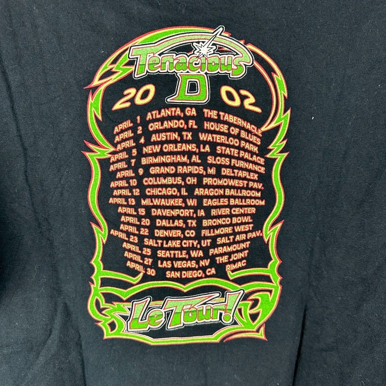Vintage ​​​​​​​​2002 Tenacious D Le Tour! Jack Black Rock Duo Tee Size US XL / EU 56 / 4 - 4 Thumbnail