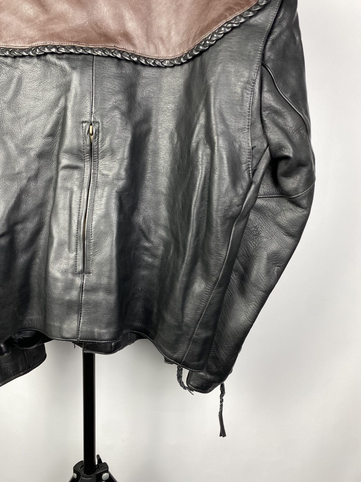 Cowboy Equipment × Vintage Vintage Biker Cowboy Leather MOTO Bomber Jacket Rock Punk Size US L / EU 52-54 / 3 - 13 Thumbnail
