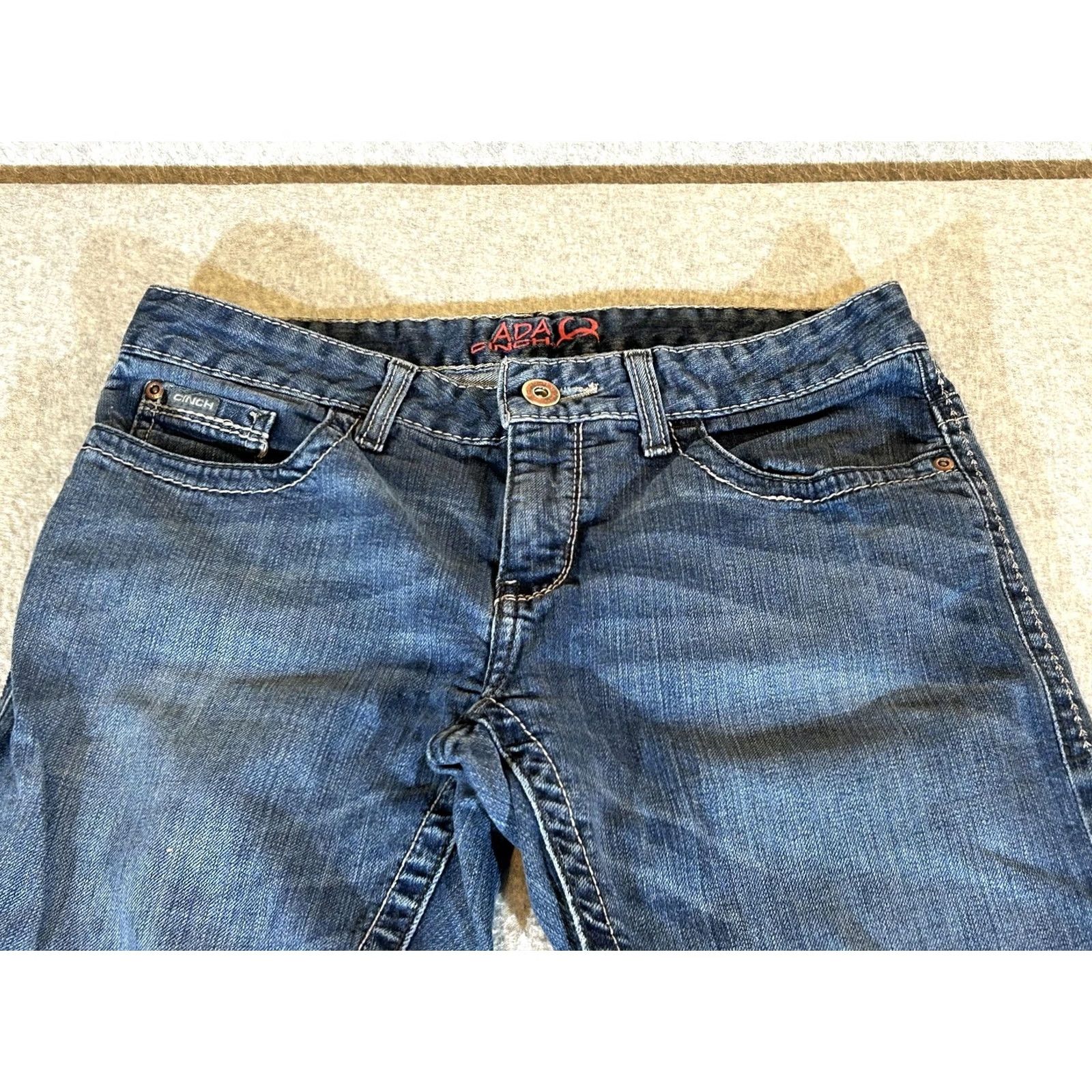 Vintage Cinch Ada Womens Dark Wash Bootcut Stretch Jeans 28/5R Mid Rise Relaxed 5-Pocket Denim Cotton Spandex Women Jeans Mens Womens Size 28" / US 6 / IT 42 - 2 Thumbnail