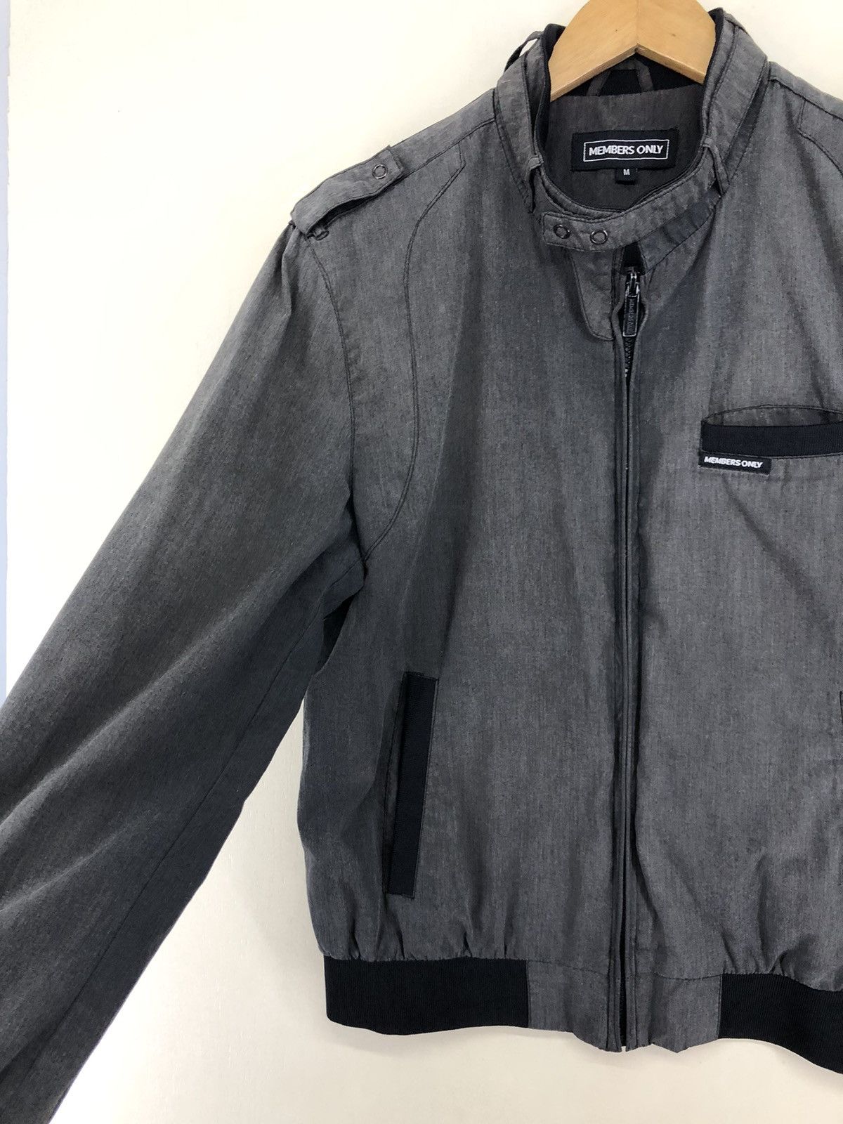 Members Only Members Only Faded Grey Racer Jacket Size US M / EU 48-50 / 2 - 6 Thumbnail
