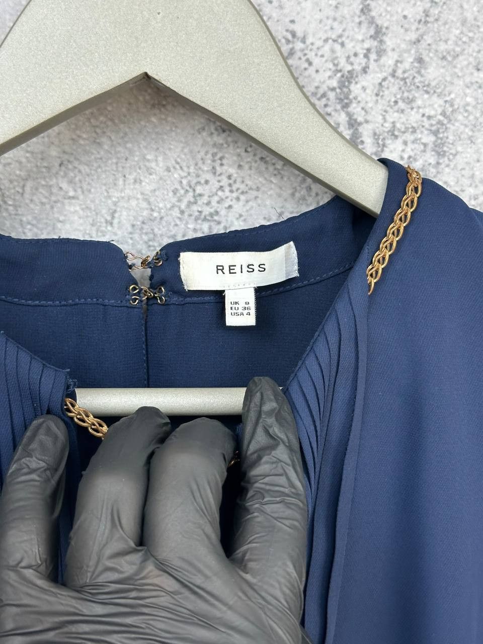 Reiss Reiss Inda Blouse Top Blouse LS Indigo Navy Polyester Size S / US 4 / IT 40 - 12 Thumbnail