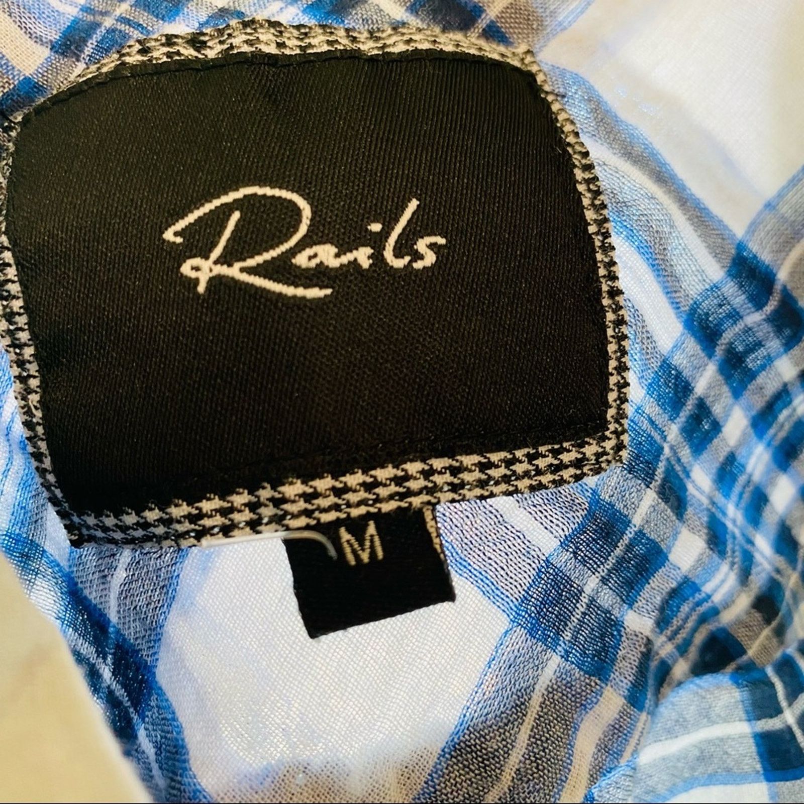 Rails RAILS Ombre White Blue Purple Plaid Button Blouse Shirt Size M / US 6-8 / IT 42-44 - 7 Thumbnail