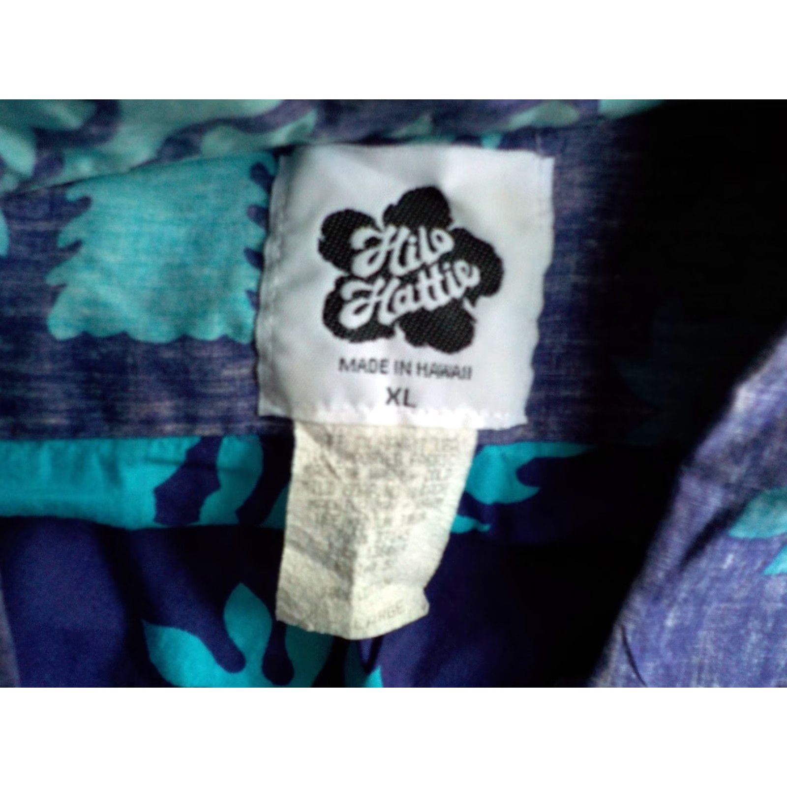 Hilo Hattie Hilo Hatie Tropical Grandpa Shirt Shirt XL Purple Turquoise Button-Front Cotton Mens Size US XL / EU 56 / 4 - 4 Thumbnail
