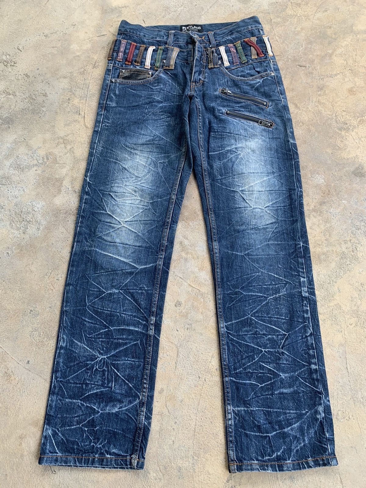 Japanese Brand × Kapital × Vintage NYLAUS DOUBLE WAIST RUSTY DISTRESSED DENIM🎌 Size US 29 - 5 Thumbnail