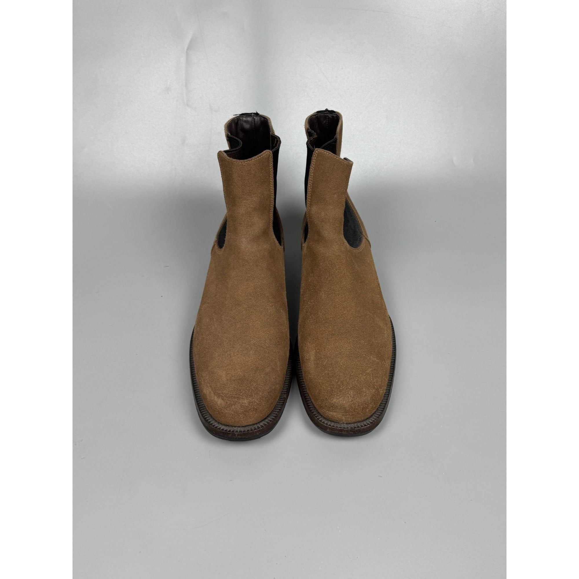 Prada Prada Vintage Khaki Suede Chelsea Boots (Y1169) Size US 9 / EU 42 - 3 Thumbnail