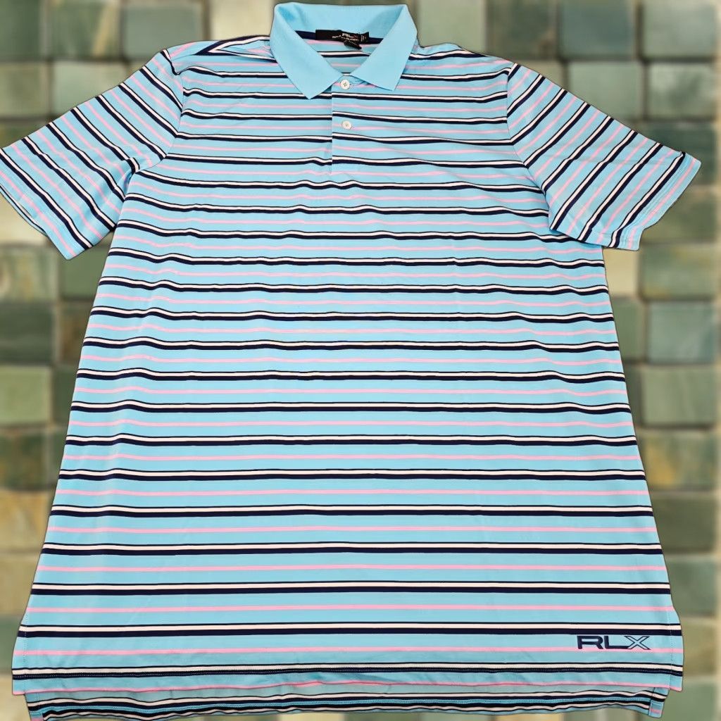 RLX Ralph Lauren **Ralph Lauren RLX Blue Pink Stripe Polo Shirt Mens Large** User: Ralph Lauren RLX Blue Pink Stripe Polo Shirt Mens Large Size US L / EU 52-54 / 3 - 1 Thumbnail