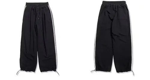 Japanese Brand 20AW Indigo Union Japan Black Striped Casual Sweatpants Size US 33 - 3 Thumbnail